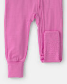 Baby Girl PurelySoft Snug Fit 1-Piece Pajama - Pink, image 5 of 9 slides
