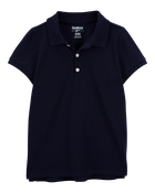 Girls Piqu&eacute; Polo Shirt - Navy, image 1 of 3 slides