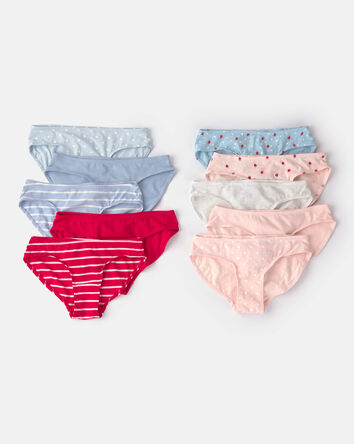 Girls 10-Pack Strawberry Print Bikini Underwear, 