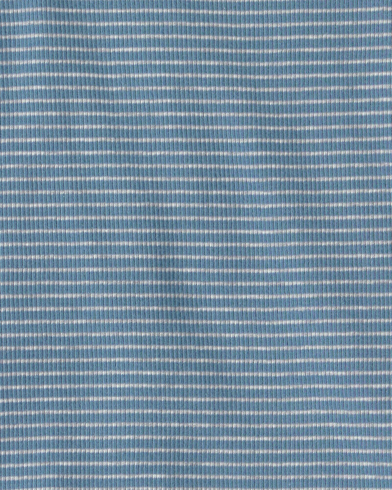 Toddler 2-Piece Organic Cotton Ribbed Pajama Set in Stripes, image 3 of 4 slides