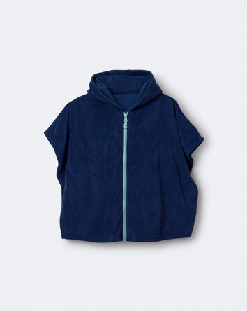 Toddler French-Terry Hooded Poncho Towel - Navy, 