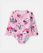 Baby Girl Disney&copy; Minnie Mouse 1-Piece Swimsuit Rashguard - Pink, image 1 of 4 slides