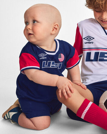 Baby Umbro USA Soccer Romper - Navy Blue, 