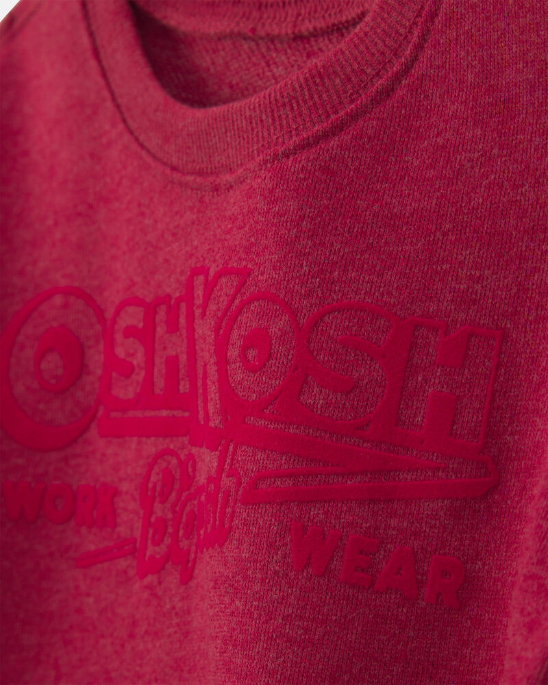 Baby Boy OshKosh Logo French Terry Pullover Sweatshirt - Red, image 2 of 4 slides