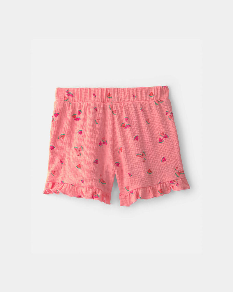 Toddler Girl Ruffle-Trim Watermelon Shorts - Pink, image 2 of 4 slides