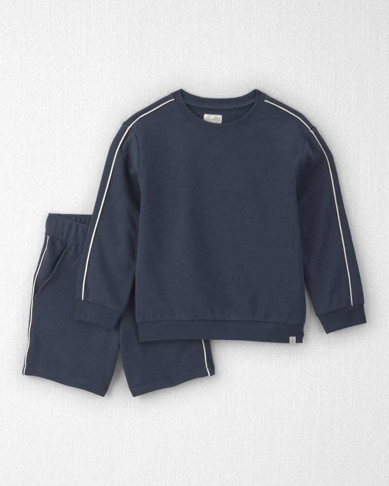 Kids 2-Piece Organic Cotton French Terry Pullover & Short Set, image 1 of 5 slides