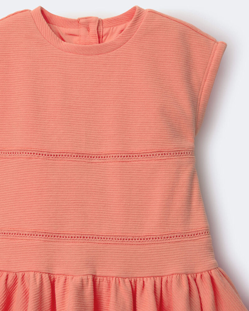 Toddler Girl Drop Waist Short-Sleeve Dress - Orange, image 6 of 6 slides