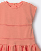 Toddler Girl Drop Waist Short-Sleeve Dress - Orange, image 6 of 6 slides