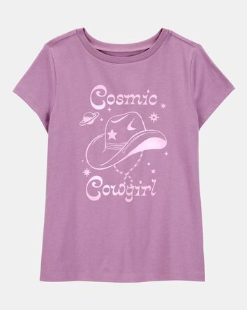 Girls Cosmic Cowgirl Short-Sleeve Graphic Tee - Purple, 