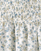 Toddler Girl Smocked Dress Made with Organic Cotton in Spring Bloom Print, image 4 of 5 slides