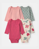 Baby Girl 4-Pack Heart Butterfly Long-Sleeve Bodysuits, image 1 of 6 slides