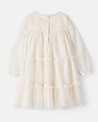 Toddler Girl Tulle Dress - Cream, image 3 of 5 slides