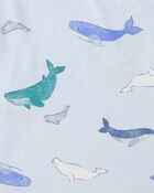 Boys Whale PurelySoft Short-Sleeve Snug Fit 2-Piece Pajama Set - Blue, image 4 of 7 slides