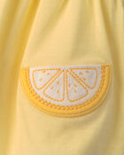 Baby Girl Lemon Sleeveless Bodysuit Dress - Yellow, image 2 of 3 slides