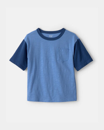 Boys Colorblock Pocket T-Shirt - Blue, 
