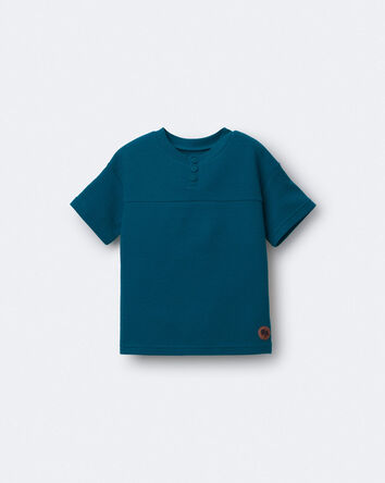 Toddler Boy Henley Tee - Teal, 