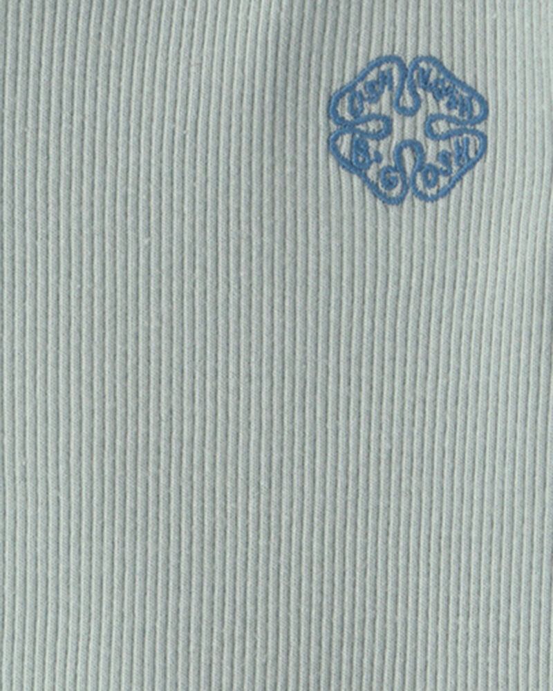 Baby Girl OshKosh Logo Ribbed Top - Green, image 2 of 3 slides