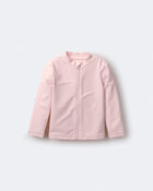 Toddler Full-Zip Long-Sleeve Rashguard - Light Pink, image 2 of 7 slides