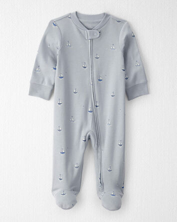 Baby Organic Cotton Sleep & Play Pajama in Sail Away, 