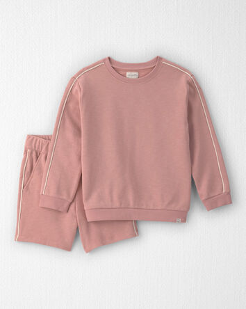 Girls 2-Piece Organic Cotton French Terry Pullover & Short Set, 