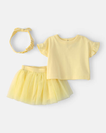 Baby Girl 2-Piece Top & Skirt Set - Yellow, 