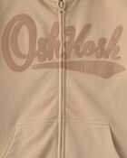 Kids OshKosh Logo Zip-Up Hoodie - Beige, image 3 of 4 slides