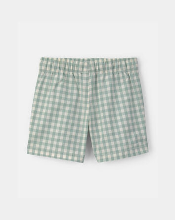 Toddler Boy Gingham Poplin Shorts - Green, 