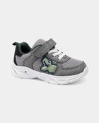 Toddler Boy Light-Up Dinosaur Athletic Sneakers - Grey/White, image 1 of 7 slides
