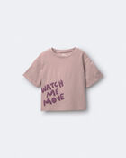 Toddler 'Watch Me Move' Rolled Cuff Tee - Mauve, image 2 of 6 slides