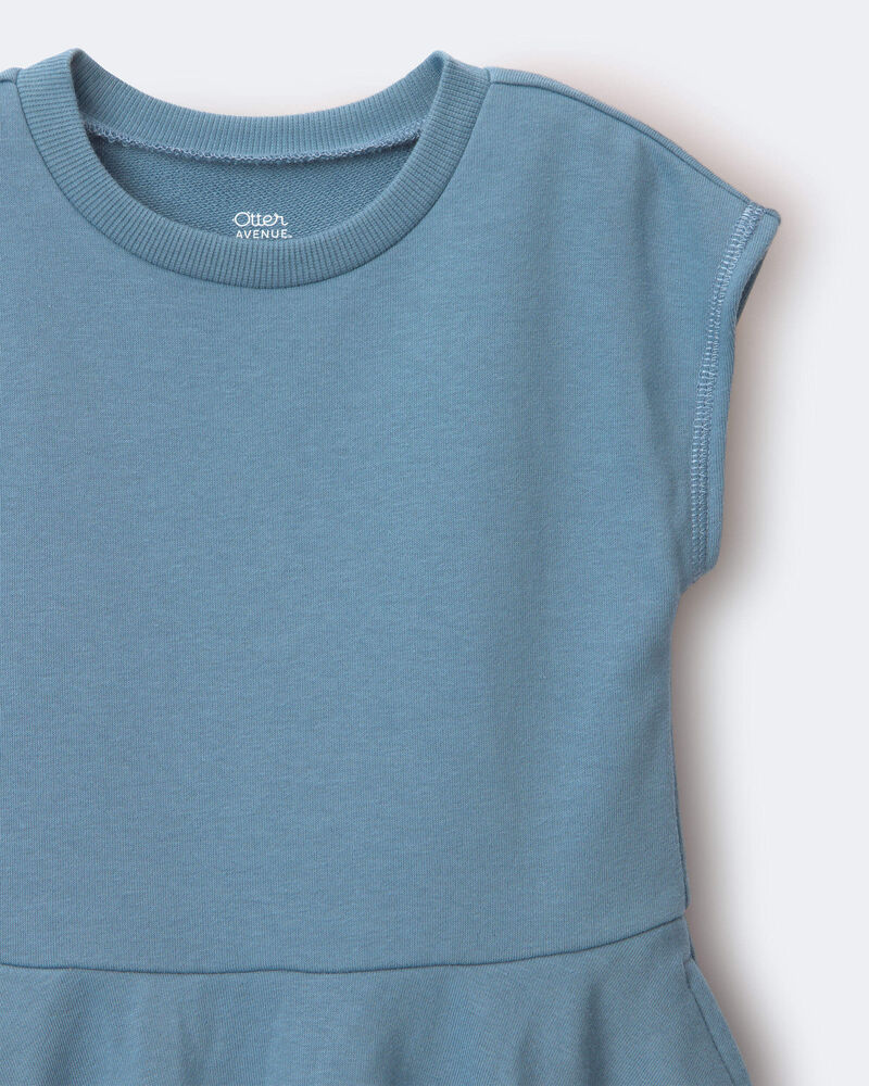 Toddler Girl French Terry Drop-Waist Dress - Blue, image 6 of 6 slides