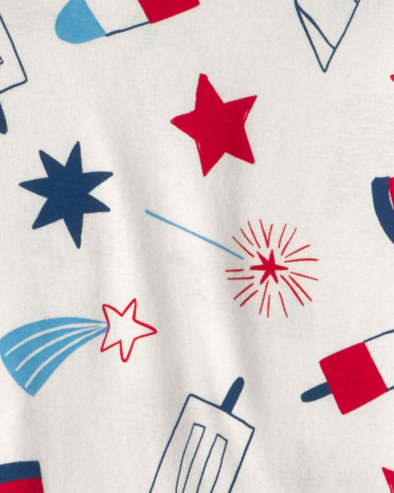 Kids Fourth of July Popsicle 2-Piece Short-Sleeve Pajama Set, image 2 of 3 slides