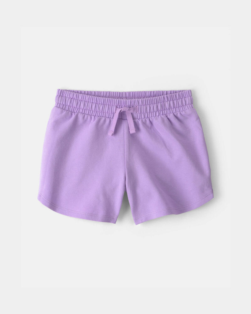 Girls French Terry Shorts - Purple, image 1 of 4 slides