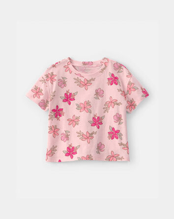 Toddler Girl  Tropical Floral Relaxed Top - Pink, 