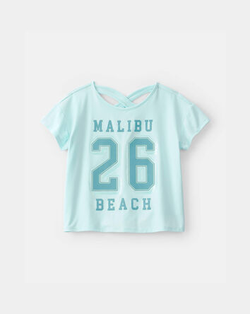 Girls 'Malibu Beach' Active Top - Blue, 