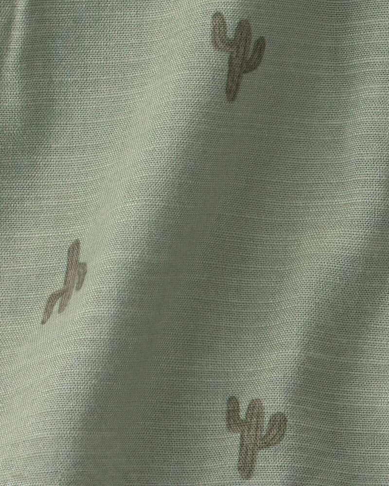 Toddler Boy Cactus Drawstring Shorts - Olive, image 3 of 4 slides