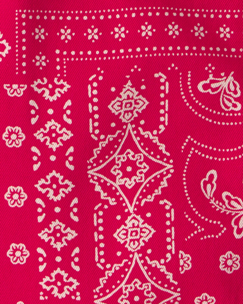 Toddler Boy Bandana Short-Sleeve Button-Down Shirt - Red, image 2 of 3 slides