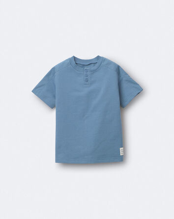 Toddler Boy Henley Tee - Blue, 