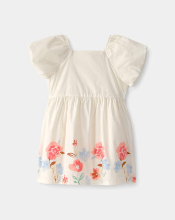 Toddler Girl Floral Puff Sleeve Dress - Ivory, 