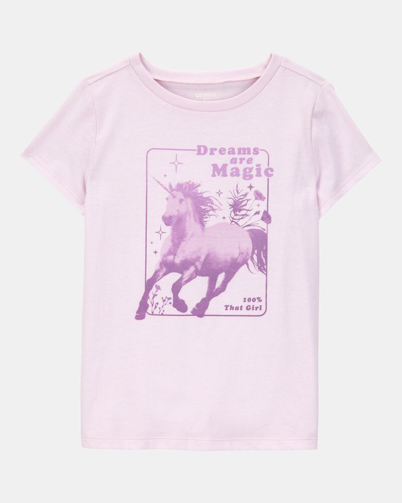 Girls Dreams Are Magic Short-Sleeve Graphic Tee - Pink, image 1 of 3 slides