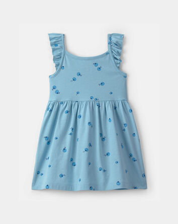Toddler Girl Blueberry Ruffle-Sleeve Dress - Blue, 