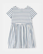 Toddler Girl Striped Short-Sleeve Dress - Blue/Ivory, image 2 of 4 slides