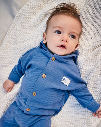 Baby Boy 3-Piece Safari Layering Set - Blue/Ivory, 