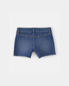 Girls Heart Pocket Denim Shorts - Dark Wash, image 2 of 4 slides