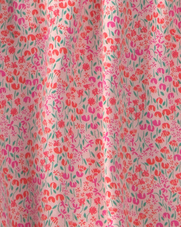 Girls 2-Piece Floral Ruffle-Sleeve Top & Short Set - Pink, 