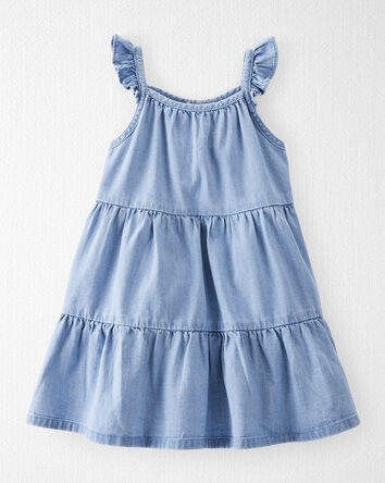 Toddler Girl Organic Cotton Chambray Dress, 