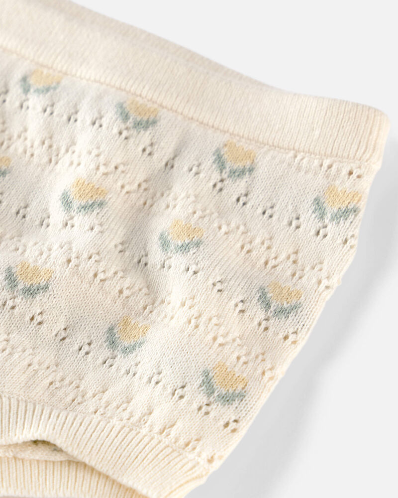 Baby Girl Organic Cotton Sweater Set in Honey Floral Print , image 3 of 5 slides