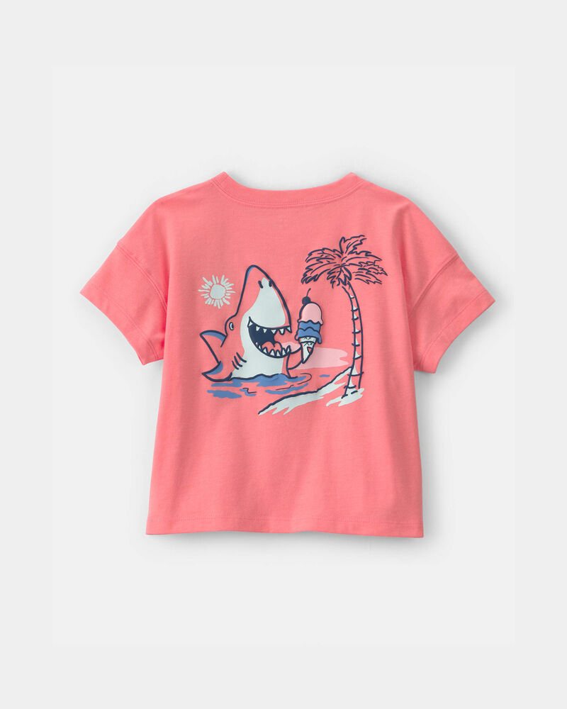 Toddler Boy Shark Graphic Tee - Coral, image 2 of 6 slides