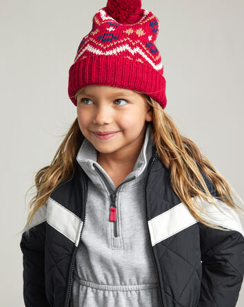 Toddler Girl Color Block Puffer Jacket - Black, 