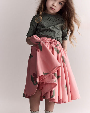 Toddler Girl Avenue Twirl&trade; Midi Skirt in Floral Print - Pink, 