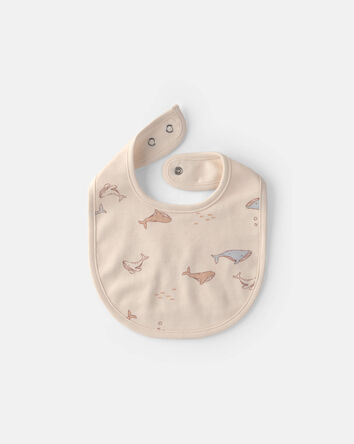 Baby 3-Pack Whale Bibs - Blue/Ivory, 